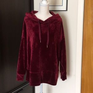 Burgundy Wine Velour Sweatshirt